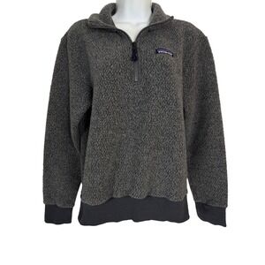 Patagonia Woolyester Fleece Men Quarter Zip Pullover Gray XS Hiking Trail Earthy